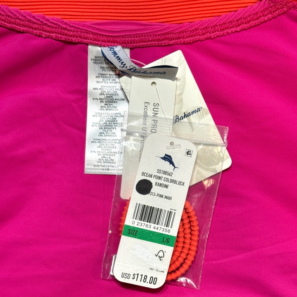 Tommy Bahama Ocean Point Colorblock Bandeau Tankini Top - Picture 10 of 10